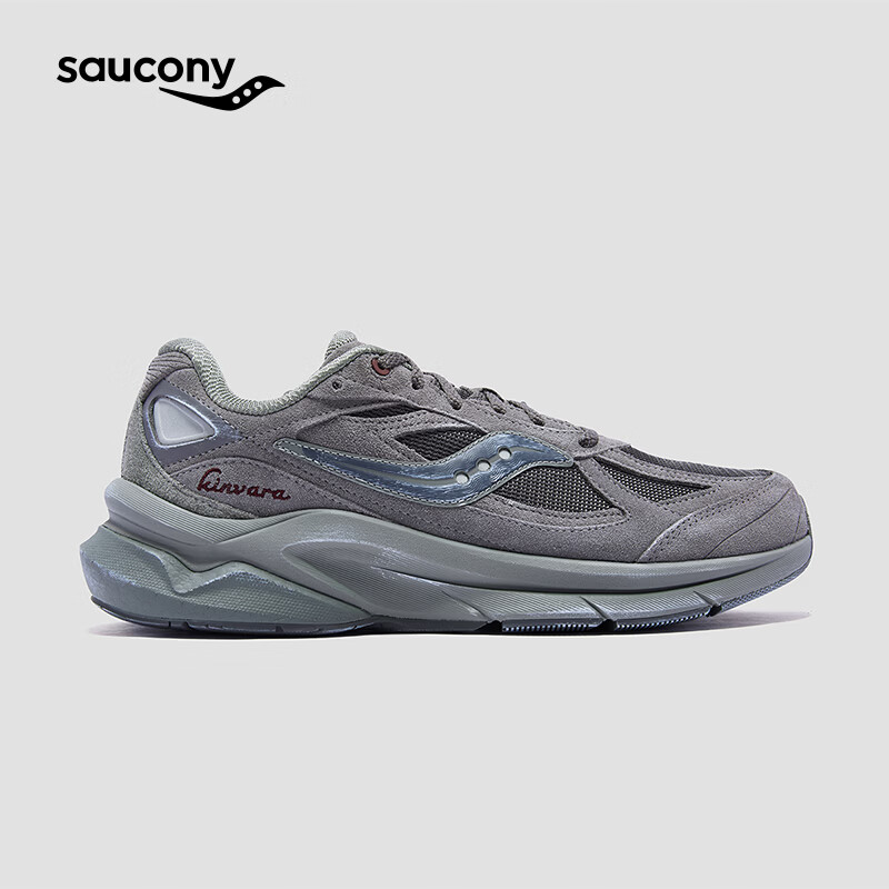 SAUCONY索康尼KINVARA PWR男女复古休闲缓震运动鞋舒适跑步鞋灰42.5