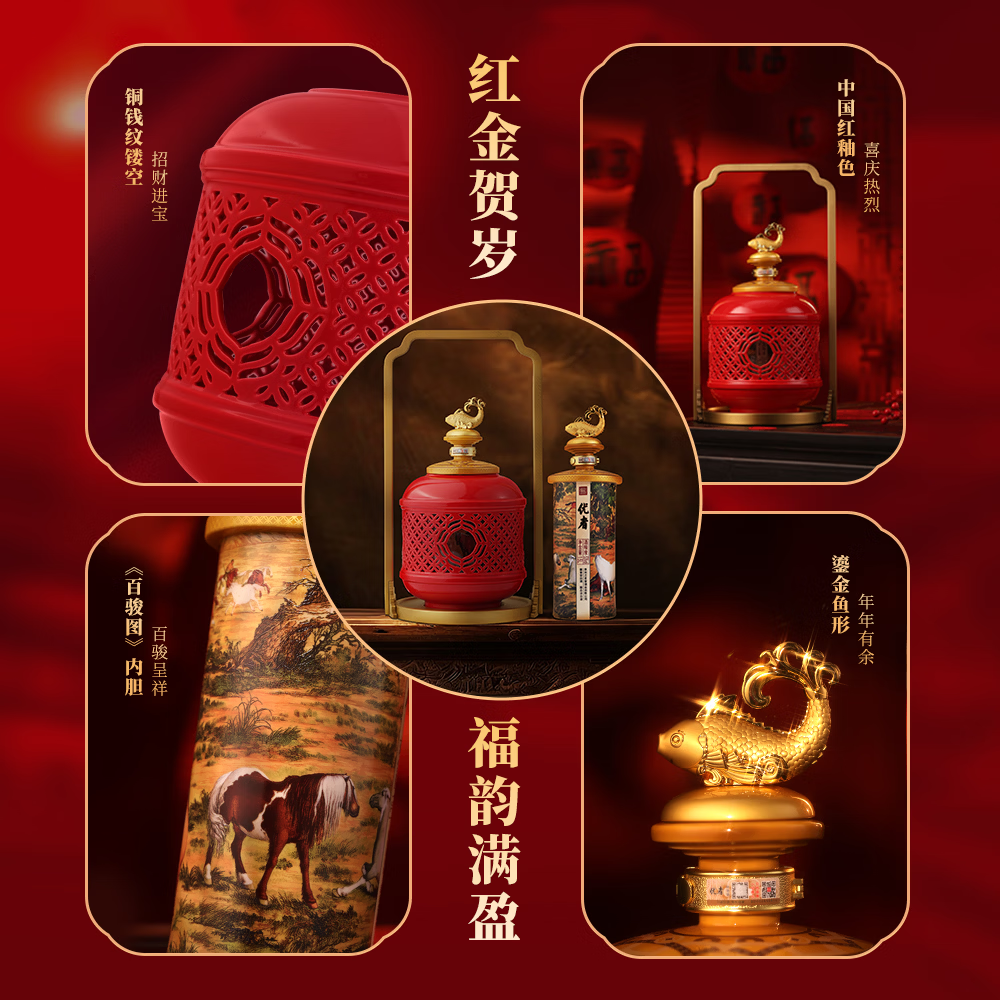 优者福灯贺岁纪念酒53度酱香酒高端礼盒春节送礼商务宴请 53度 1.5L 1瓶 礼盒装