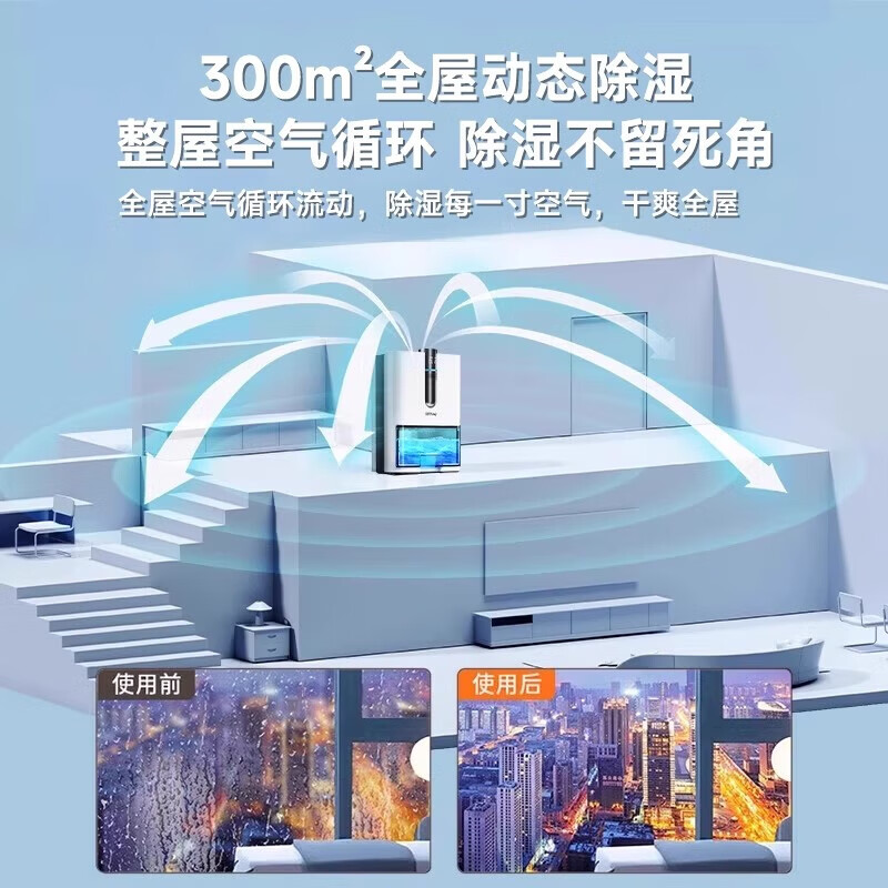 苏宁宜品大功率除湿机2分钟见效App智能操控回南天家用抽湿机 地下室别墅抽湿器 5L/天 【米家款】APP控制+小爱同学语音