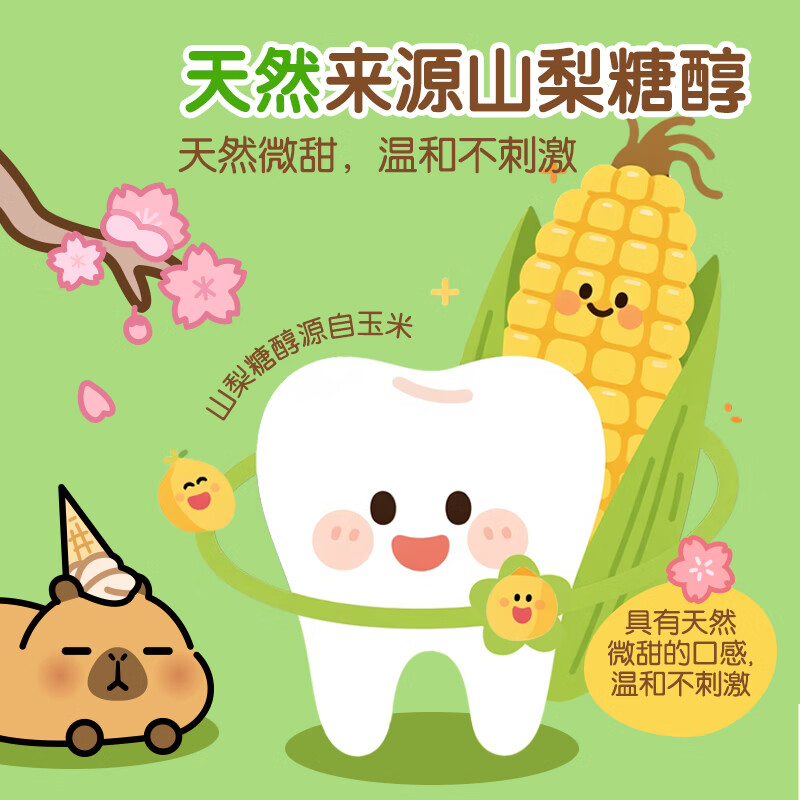 伢牙乐牙膏卡皮巴拉联名款套装0-12岁含氟防蛀抗酸防龋健齿果味天然 【6-12岁含氟】换牙期蜜桃泡泡香型60g*1支