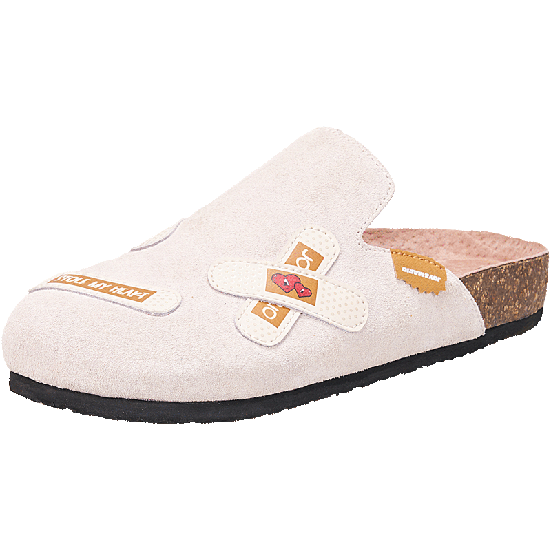 快樂瑪麗（J&M）勃肯鞋女軟底一腳蹬外穿通勤休閑軟木拖包頭拖鞋女 黃色  36 