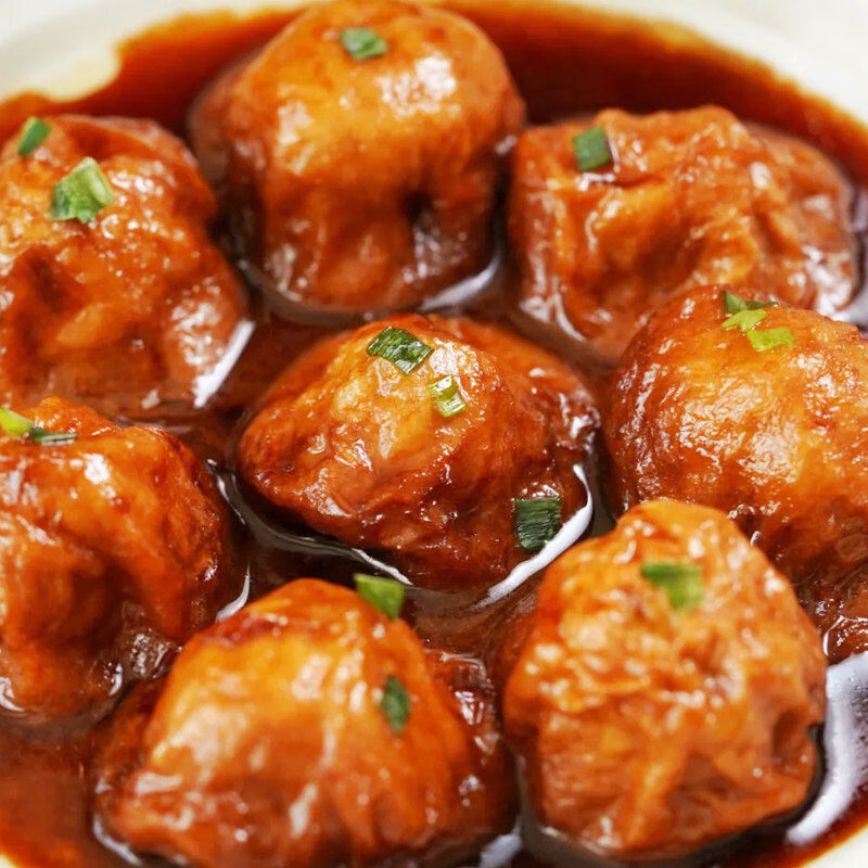 萌佳萌老上海产红烧油面筋塞肉开袋即食熟食猪肉食油面筋酿肉 油面筋塞肉300g*1