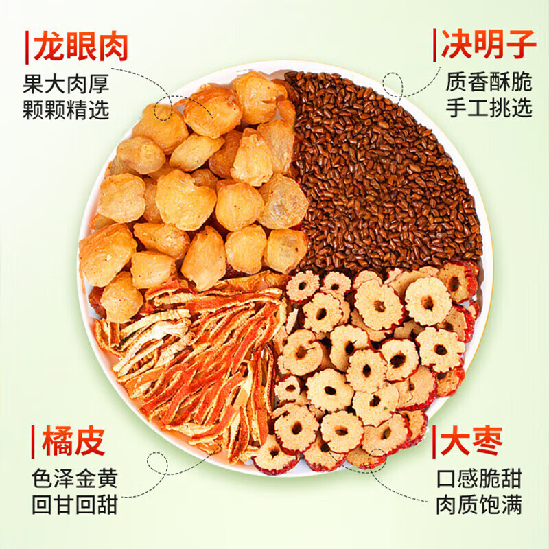 同仁堂龙眼肉橘皮大枣决明子茶男女熬夜刷屏眼睛伴侣正品 10盒【龙眼大枣决明子茶】 20袋*10盒