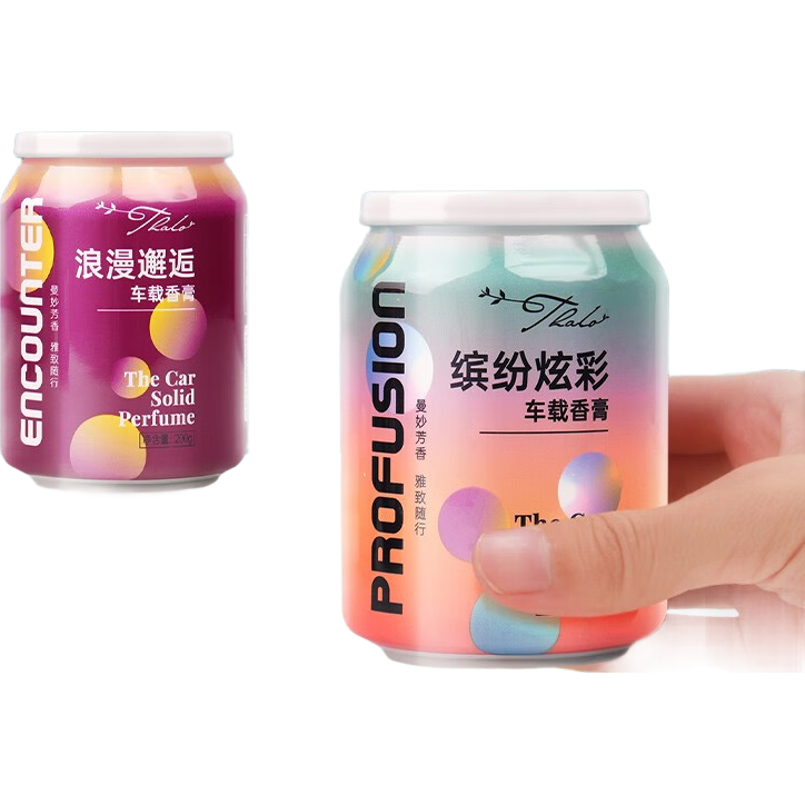 梵臣車載香薰 汽車香水固體香膏 可樂罐車內(nèi)除異味空氣清新劑持久清香 古龍+邂逅【2罐裝】