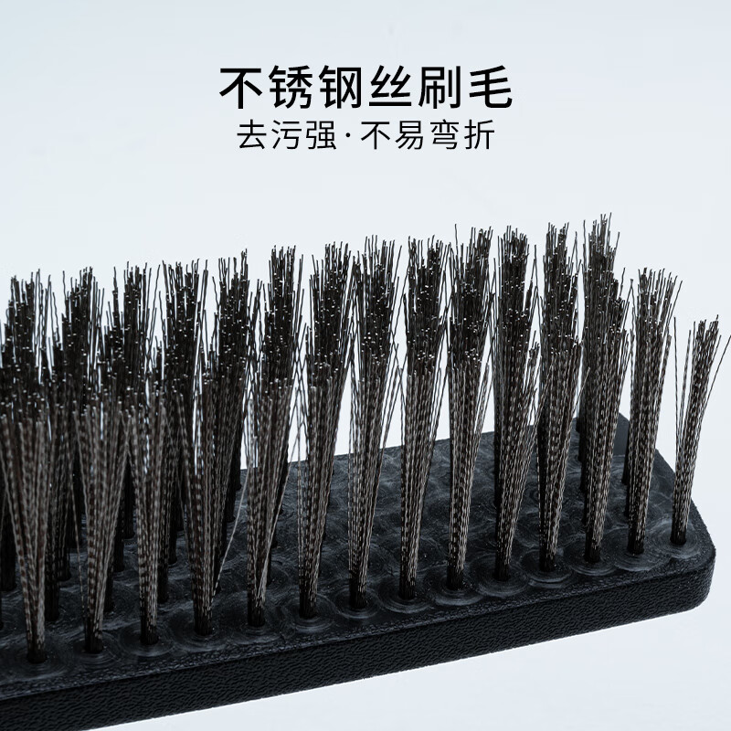 奕清良品浴室地板刷长柄硬毛刷卫生间刷子洗地刷缝隙刷厕所地面瓷砖清洁刷 17CM不锈钢丝刷