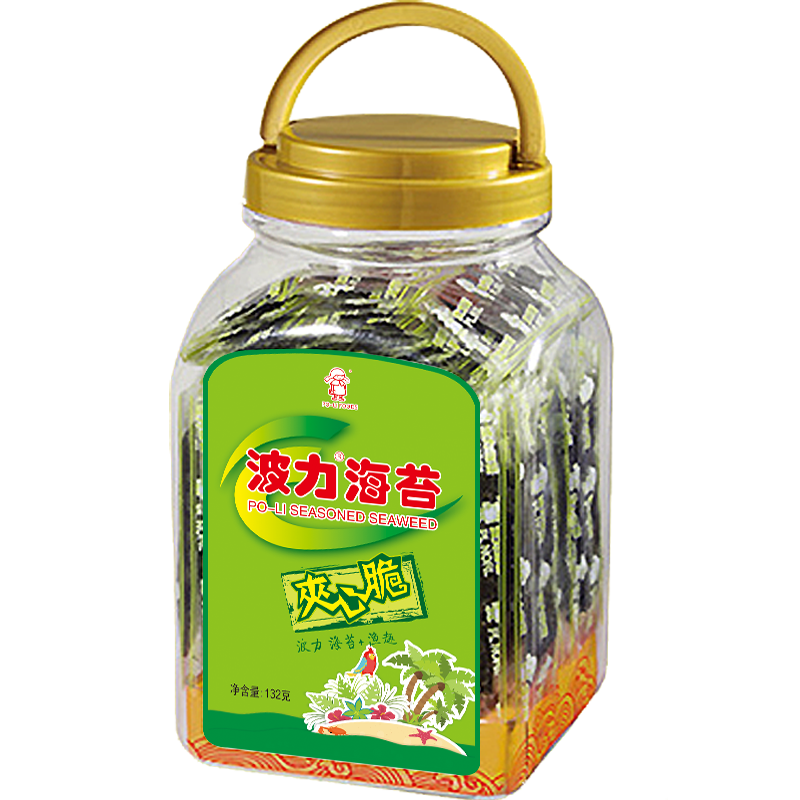 波力海苔夹心脆休闲零食特产海味小吃渔趣夹心海苔脆132克新年礼物