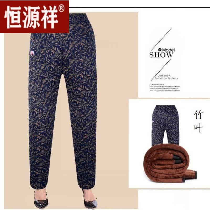 恒源祥中老年女裤驼绒加肥加大外穿高腰宽松三层棉裤保暖裤子冬 竹叶 大码(13-170斤)高性价比高么？
