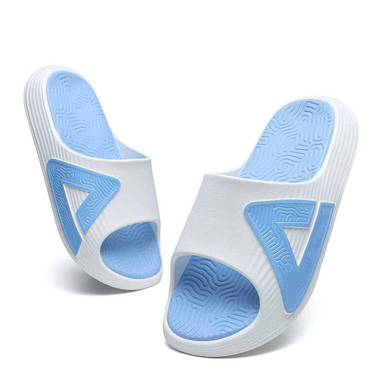 匹克(PEAK)态极漫游拖鞋男夏季凉鞋一字拖户外踩屎感沙滩凉拖鞋情侣款女拖鞋 乳白/蓝 44