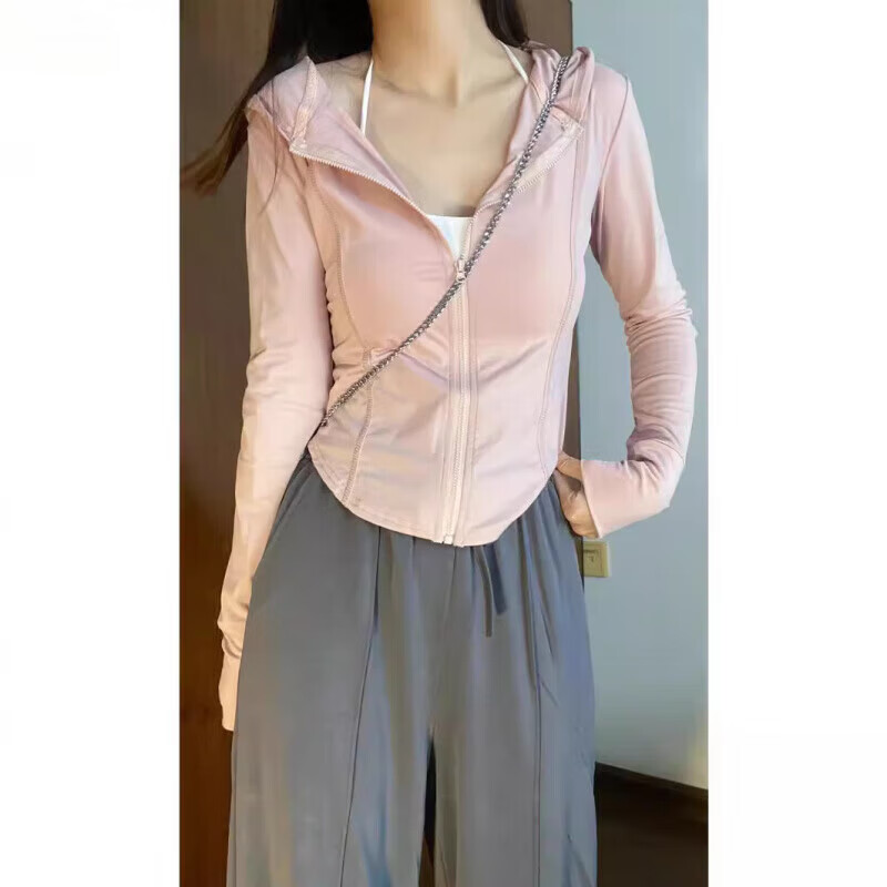 优U试衣间2026蕉木下夏季防晒衣衣服新款瑜伽冰丝防晒衣女夏修身 浅灰色(修身款) L (110-130斤)