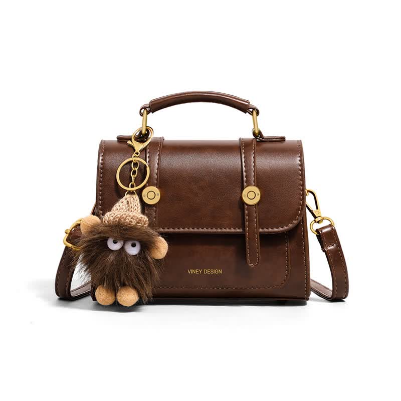 viney【陈妍希同款】牛皮斜挎包包女包单肩包老婆生日520送女朋友礼物 【棕色】母亲节礼物实用送妈妈品牌高级感剑桥包 时尚轻奢通勤百搭休闲手提包