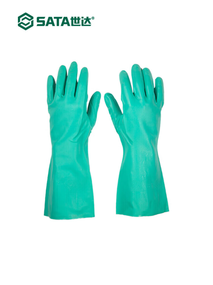 PPE防化丁腈植绒里手套防水洗碗防护耐磨工作手套SF0402 SF0402丁腈手套9寸（12付装）