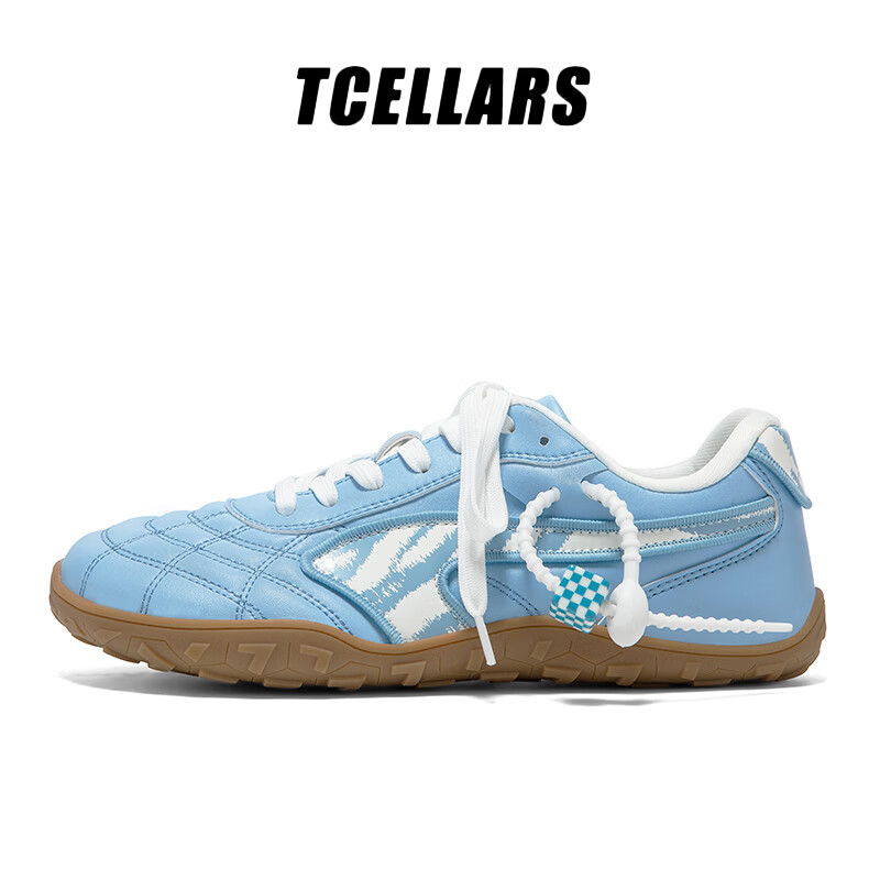 Tcellars德训鞋男鞋2026新款低帮透气平底板鞋时尚百搭休闲鞋子男 北卡蓝 39