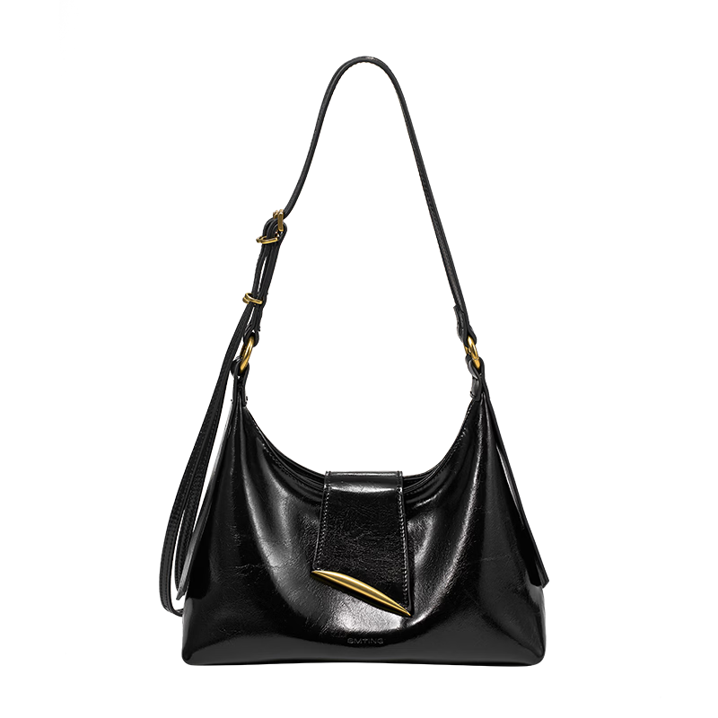 西木汀等风 腋下包小巧托特包女斜挎包简约百搭女神节礼物 深邃黑大号