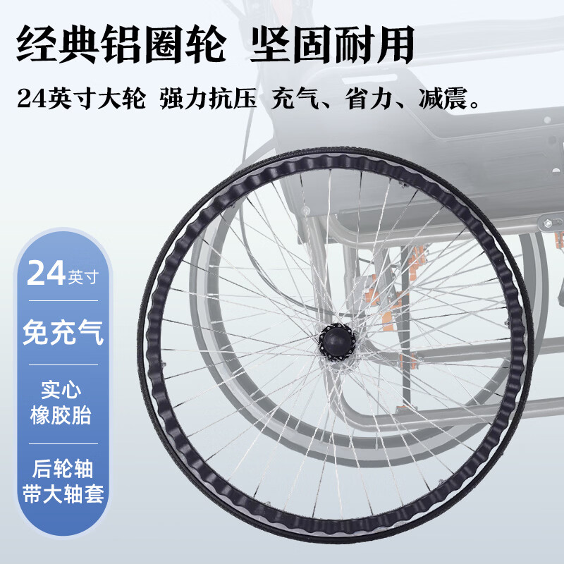 康立普(CANLIPE)轮椅瘫痪老人专用出行轻便折叠全躺多功能可抬腿洗澡大小便手推车 【豪华款】扶手可掀防水皮革+可拆蜂网双坐垫铝圈轮