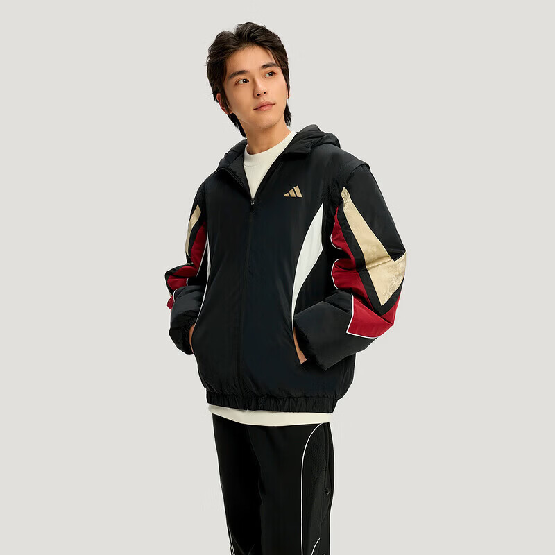 adidas阿迪达斯男外套2026春季新款短棉服保暖防寒服休闲夹克运动上衣 KS3171 M