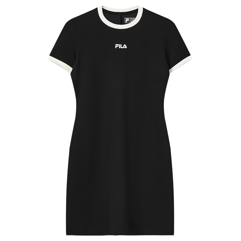 FILA 斐乐官方女子针织连衣裙2026夏季时尚休闲防晒修身T恤裙