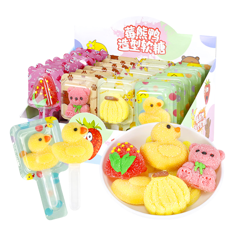 金稻谷 莓熊鸭造型软糖 21g*28支 添加维C 休闲零食 儿童糖果 年货