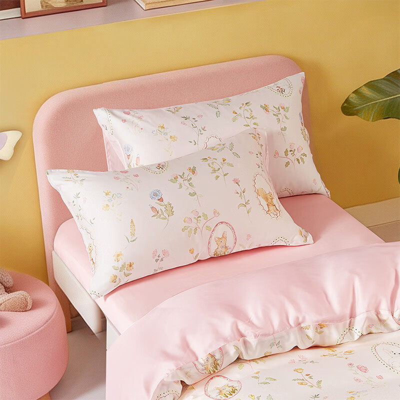 水星家纺野趣夏日画框天丝印花对枕套 野趣夏日画框天丝印花对枕套 一对 74cm*48cm