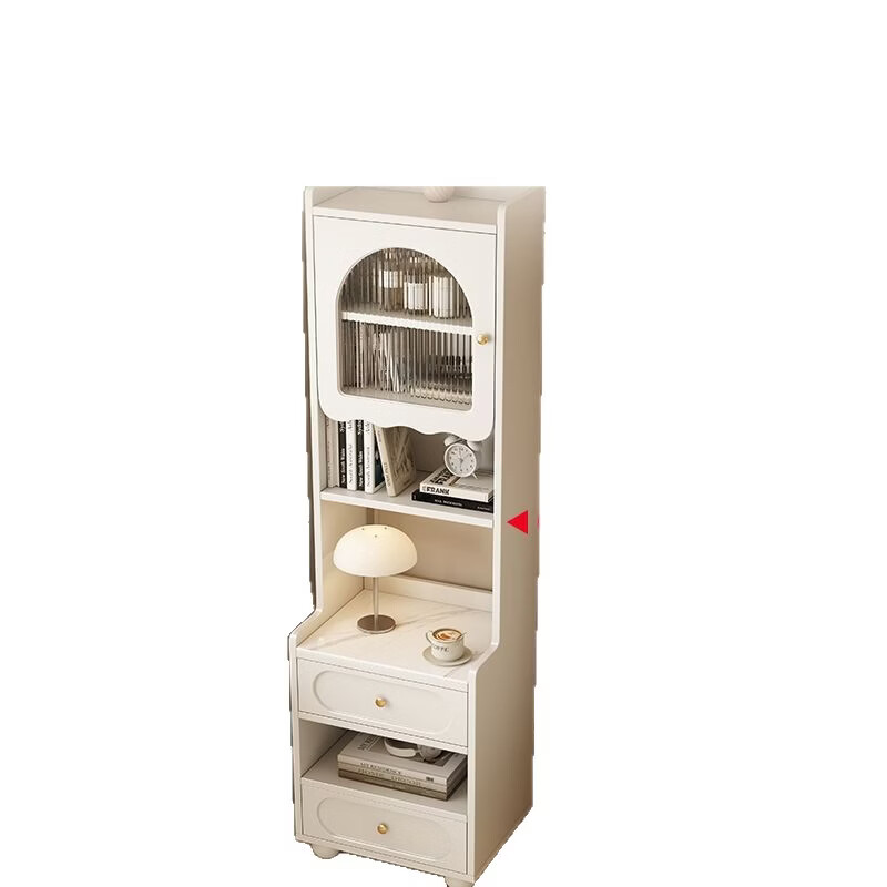 收纳靠墙带实木床头柜书架床边储物柜高款卧室置物柜床头小型家用 0.5m实木床头柜-对开门【上门安装】