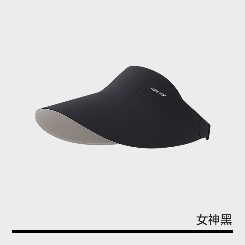 MissWiss双面防晒帽女士夏季户外防紫外线遮阳帽百搭显脸小空顶帽 女神黑 【17.5cm帽檐】 可调节易收纳 可调节(54-58cm) 京东折扣/优惠券