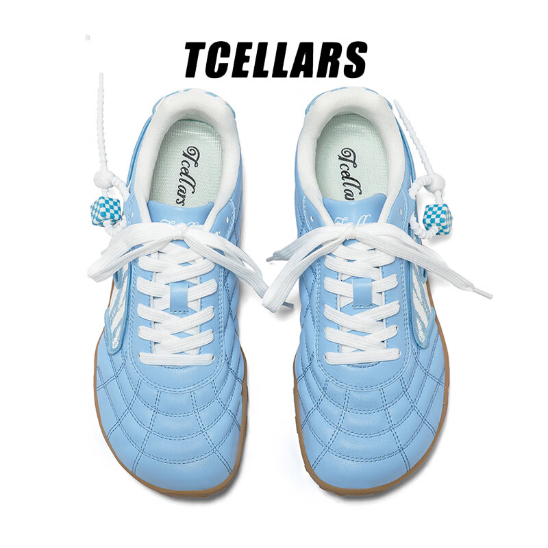 Tcellars德训鞋男鞋2026新款低帮透气平底板鞋时尚百搭休闲鞋子男 北卡蓝 39