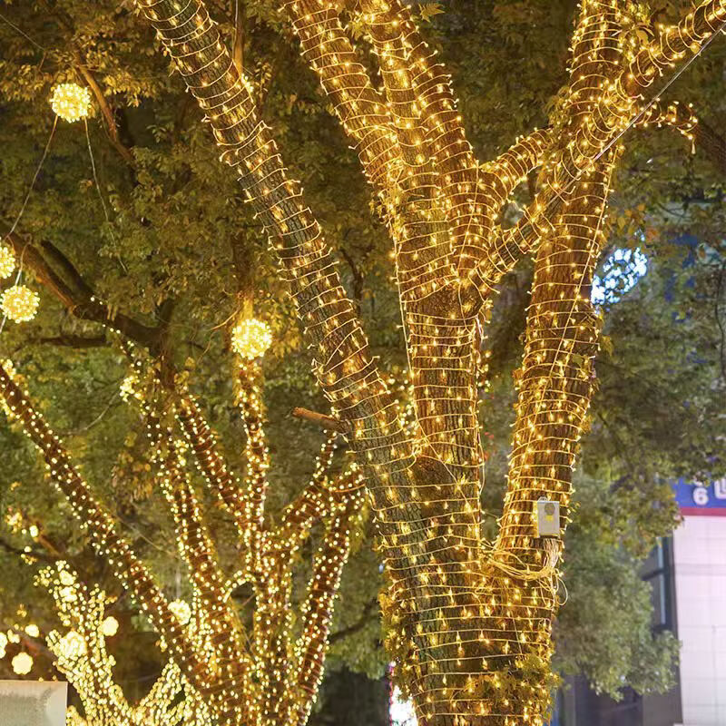 亮源方LED太阳能小彩灯串灯户外防水满天星春节装饰节日插电装饰灯带 彩光-安全低压24V-插电款50米