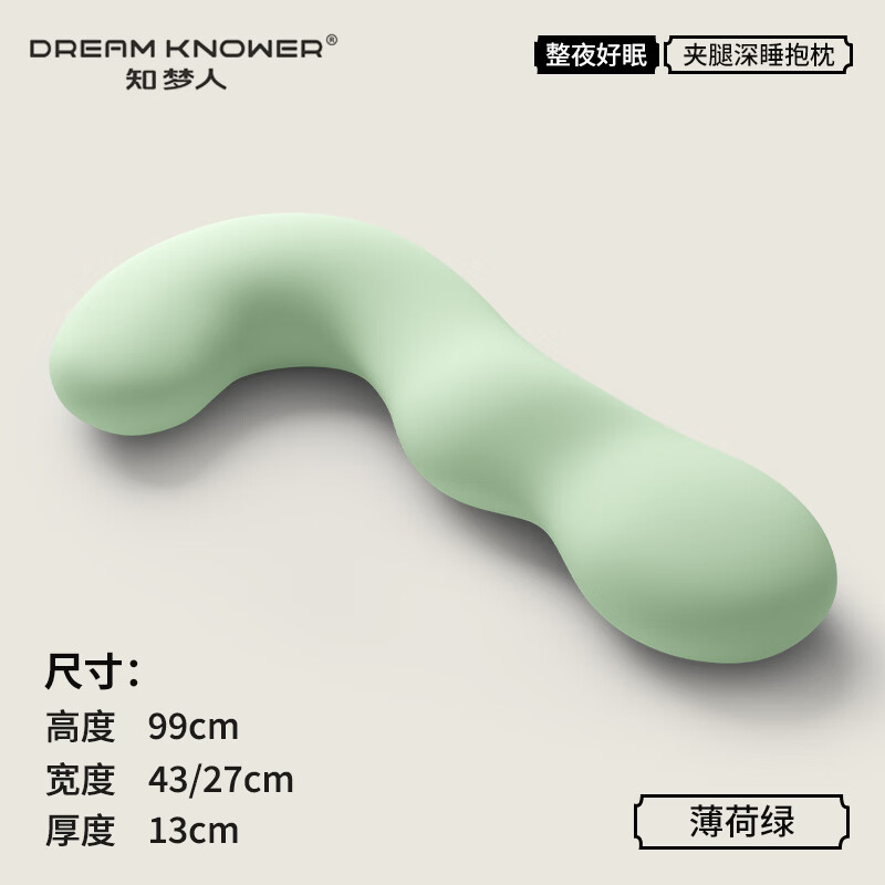 知梦人（zhimengren）床上睡觉夹腿抱枕女生专用侧睡长条枕人体工学大抱枕成人孕妇靠枕 【舒适款-柔软透气助眠舒睡枕】可拆洗【薄荷绿】