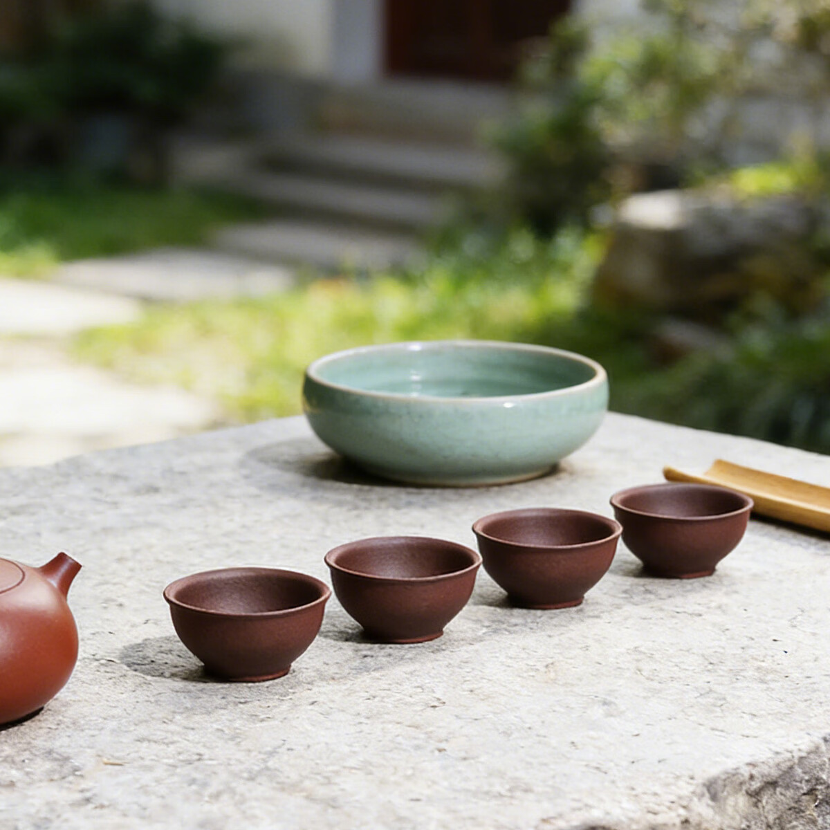 鲍鼎泰中式雅器 梅兰竹菊四君子紫砂茶杯 功夫茶具主人杯四杯套装 四君子