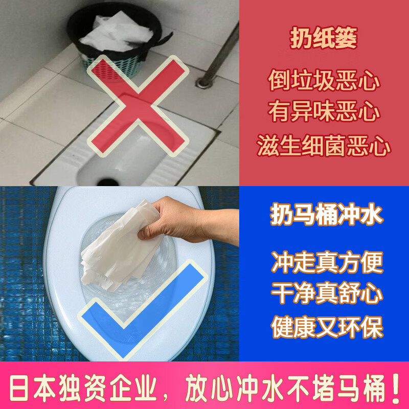 日诺（Rinuo）水溶厕纸溶水卫生纸巾卷筒纸有芯4层 160g*27卷整箱