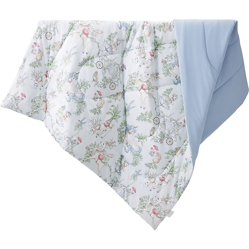 威爾貝魯（WELLBER）兒童夏涼被子幼兒園蓋毯新生嬰兒春秋空調(diào)被 鹿嶼迷蹤120*150cm