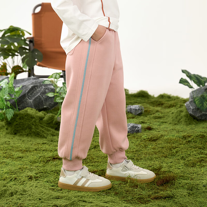 棉花堂（cottontown）【不易起球】棉花堂童装儿童长裤春秋新款裤子女童男童抗菌校园裤 麻灰 90 90/50