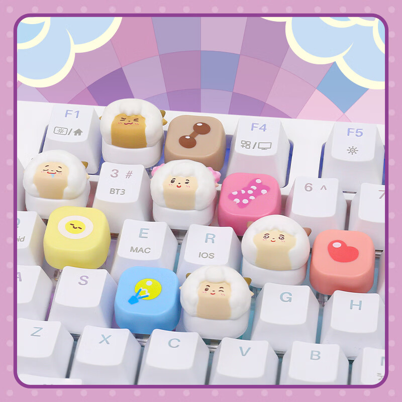 实丰文化 SHIFENG CULTURE SF喜羊羊与灰太狼解压神器键盘键帽挂件摆件盲盒办公室生日女神礼物 重返古古怪界（随机四款不重复）
