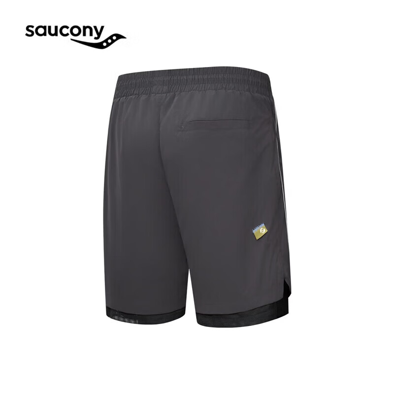 SAUCONY索康尼运动裤夏季男女同款轻便舒适透气梭织短裤男 城市黑 M