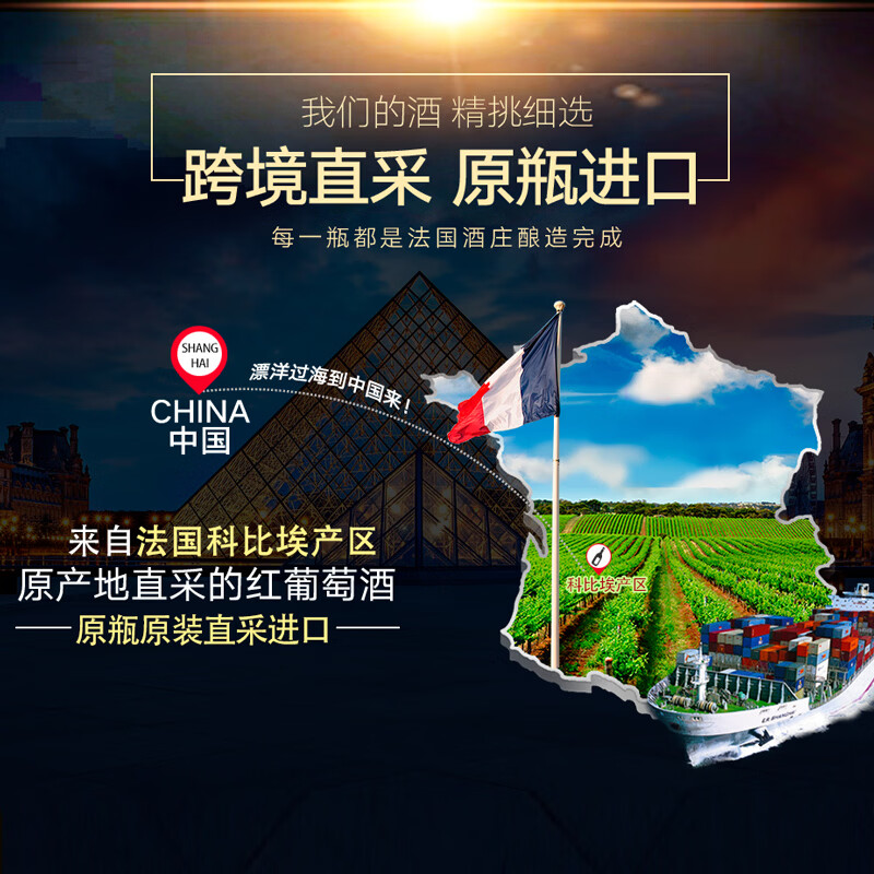 圣汀格(SAINT TINGE)【法国】原瓶进口红酒 14.5度 干红葡萄酒 【原瓶进口】2瓶配礼袋装