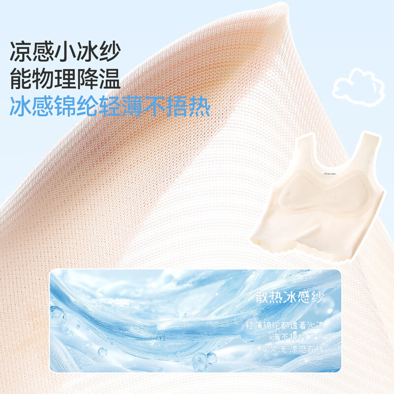 久岁伴【26新款】A类一阶段小学女童发育文胸7A抑菌无痕隐形高弹防凸点 浅绿(1 阶段 8-10岁遮点期) 70A 建议60-75斤