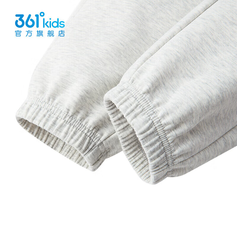 361°童装男童长袖针织套装儿童百搭年春秋新款女童圆领运动套装 杏花粉/原色花灰 160 cm