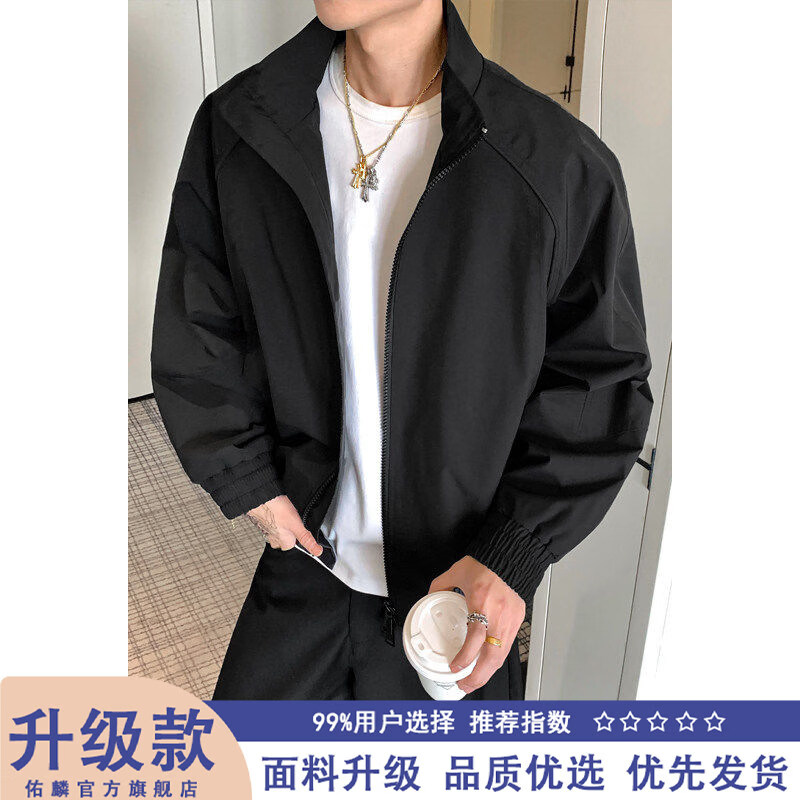 轩森图（XUANSENTU）棕色美式飞行夹克男冬季短款加厚立领正肩boxy棉服中性三防外套潮 黑色【升级款】 XL