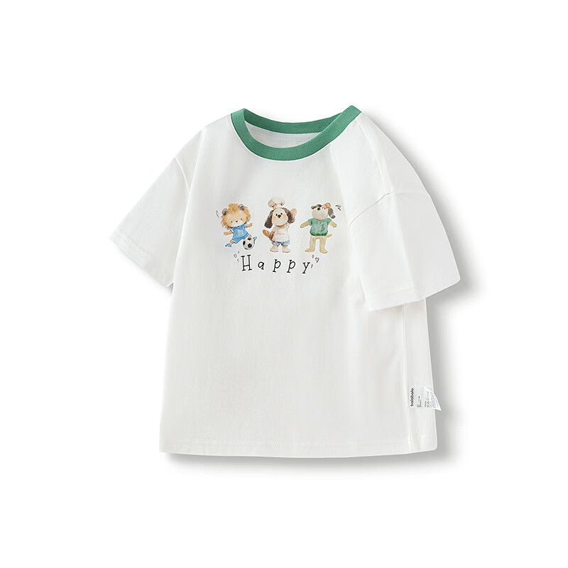 巴拉巴拉童装宝宝短袖t恤婴儿男女童上衣2026新款夏装甜美时尚洋气清新萌 本白10101-208225117111 120