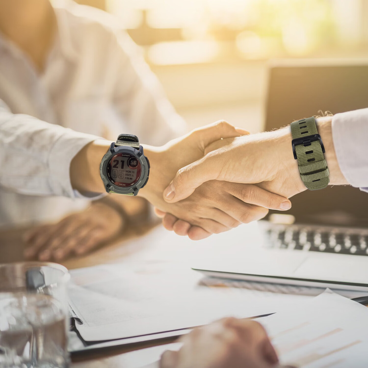 ENDUROBAND适用佳明本能instinct3/2/1战术尼龙表带手表表带腕带本能2X太阳能系列新款原厂配件 白色-银扣 本能50mm表盘-26mm宽接口