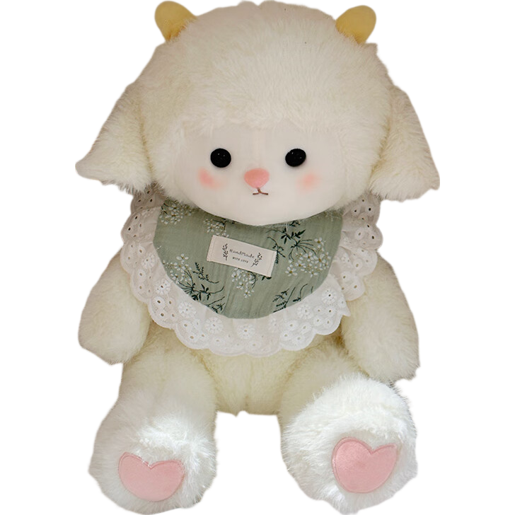 嬰果小島晚安小熊玩偶小羊公仔娃娃毛絨玩具陪睡覺抱枕生日禮物女生女孩子 晚安小羊 45cm+禮袋+燈串