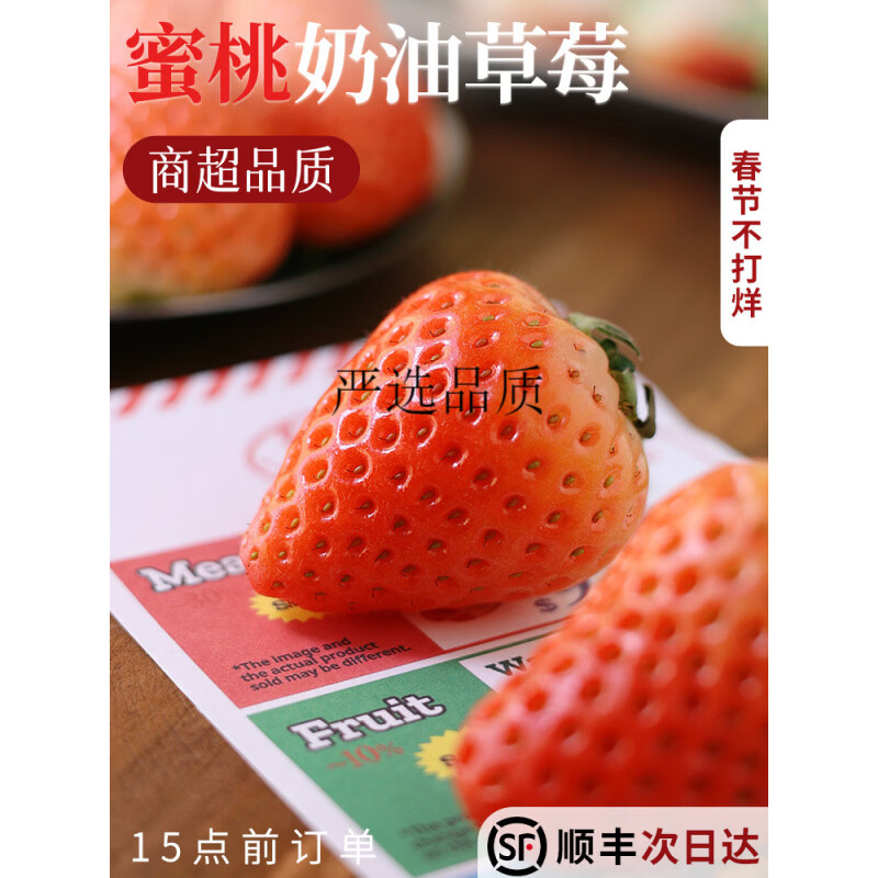 红颜奶油草莓99红颜牛奶大奶油新鲜水果礼盒当季整箱 500g 中果(单果15-20g)