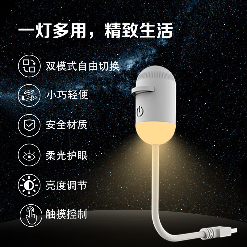 BOXLAMP星空小夜灯卧室睡眠灯氛围投影床头灯智能语音触摸送女生实用礼物 标准版3片体验套【不推荐】