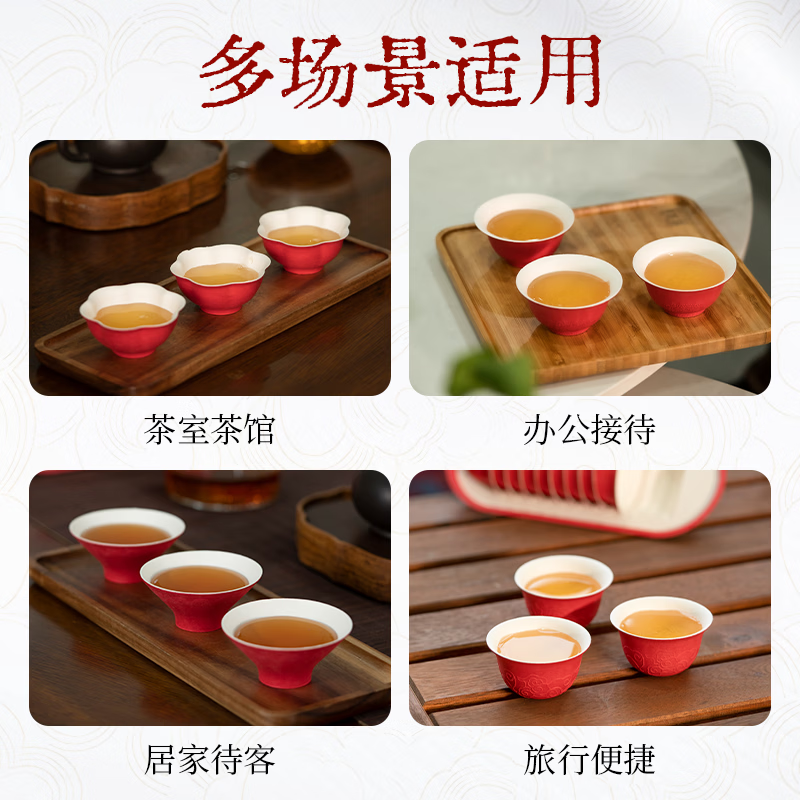 雾玺（wuxi）一次性功夫茶杯水杯双层加厚商务接待茶杯环保泡茶杯户外旅行茶具 斗笠杯 1盒（12只装）