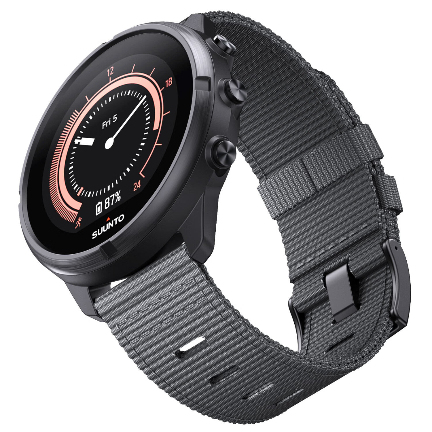 ENDUROBAND适用松拓7/9/9 Baro 松拓 Spartan 24mm尼龙表带透气表带运动腕带 灰色 颂拓-24mm宽接口