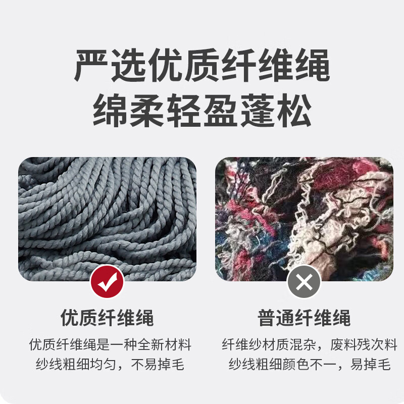 佰洁丰超轻省力棉线拖把干湿两用不掉毛老式圆头墩布家用商用物业保洁 灰色