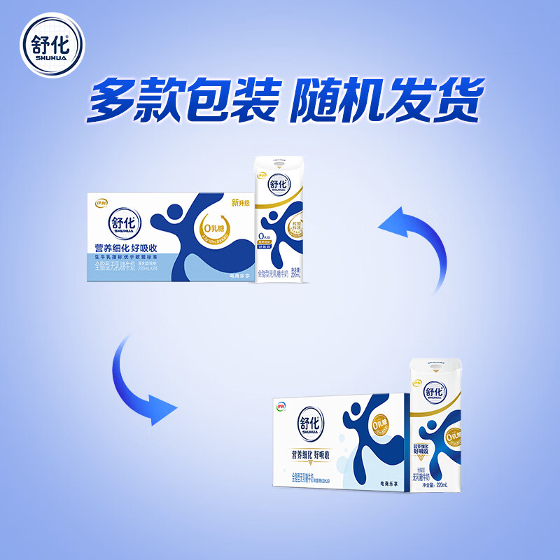 伊利舒化奶0乳糖牛奶全脂220ml*24盒零乳糖 营养细化 年货礼盒 1月产