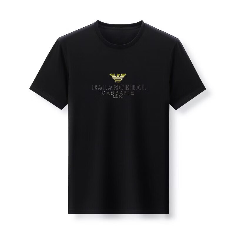 阿玛尼（ARMANI）意大利正品短袖t恤男士圆领2026夏季新印花鹰标韩版休闲百搭上衣 国际一线品牌白色80666 2XL 180码=【155-170斤】