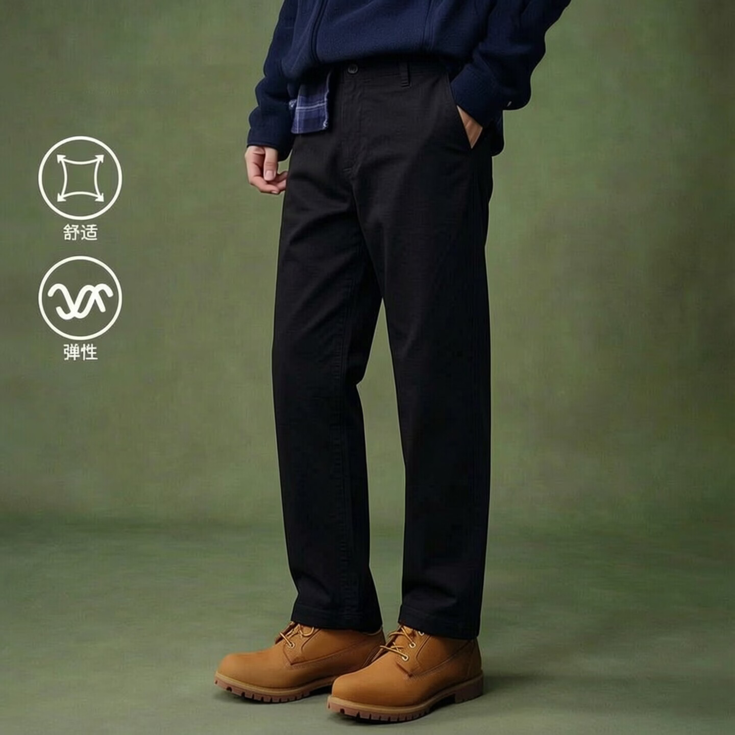 添柏岚（Timberland）男裤工装裤春秋款户外运动裤透气宽松直筒休闲裤子男款 黑色/直筒裤脚/纽扣拉链门襟 33 建议拍小一码