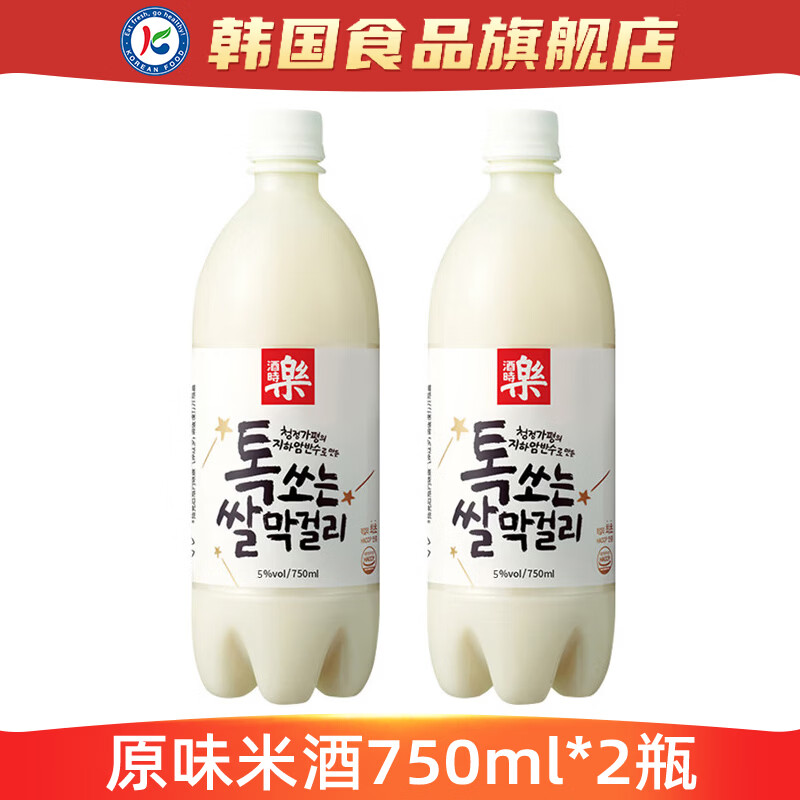 酒时乐米酒韩国进口玛格丽马格利酒玛克丽延边米露韩式糯米酒板栗 纯米味750ml*2瓶