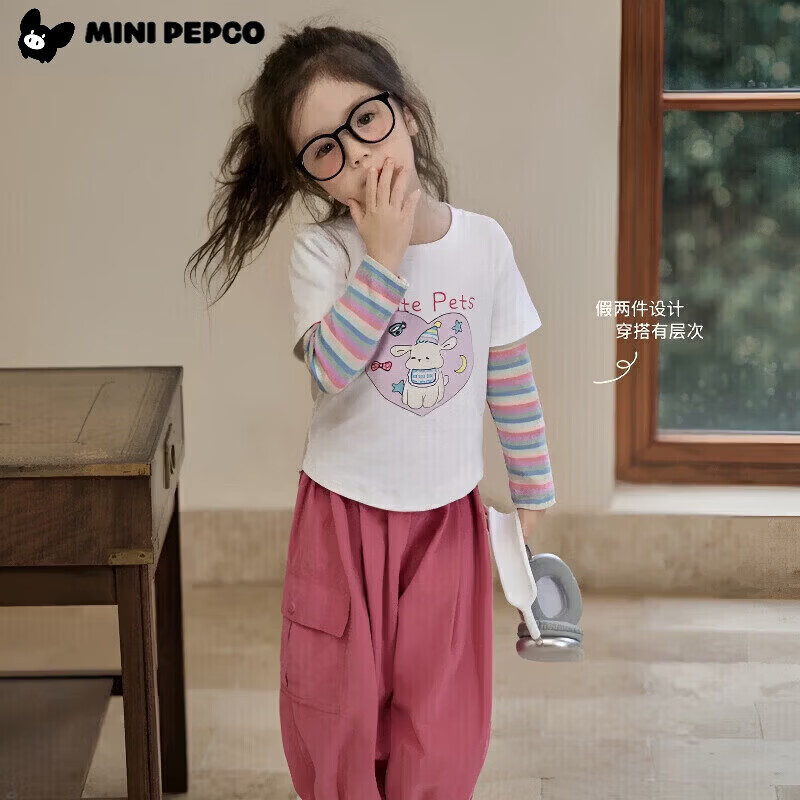 С�����ɣ�PEPCO��ŮͯT��2025���＾�������������a���ͯ�������װ��������ͯװ XY1������T��-��ɫ 140 (��������125-135cm) 29.9Ԫ